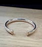 "Aurora" - Heavy Sterling Silver Cuff 9ct caps - 64g - Made to any size - 8x4mm - Image 6