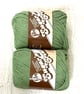2 balls x 70.9g Lily Sugar 'n Cream The Original Yarn - Sage Green 100% Cotton