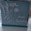 Grass and cow parsley birthday card