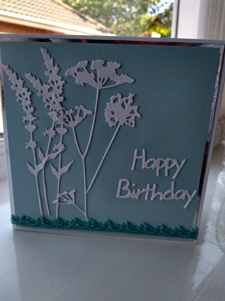 Grass and cow parsley birthday card