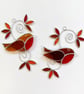 Stained Glass Autumn Robin Suncatcher - Handmade Window Decoration