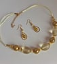 Lemon Glass And Crystal necklace And Earrings - Image 5