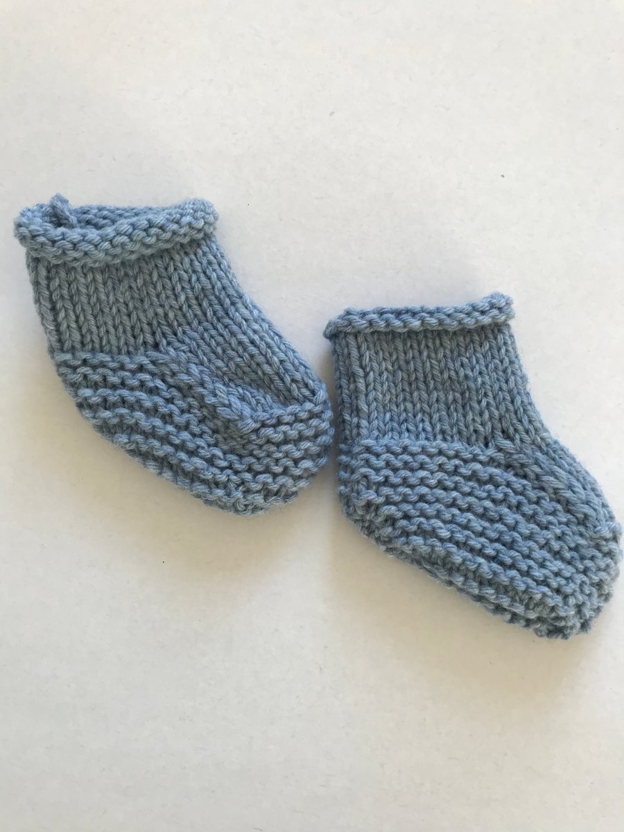 Hand knitted cashmere baby bootees