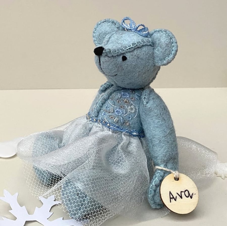 Ballerina teddy bear, one of a kind collectable hand crafted artist bear