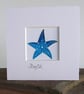 A blue batik 'Starfish' fabric picture - 4x4 inches including mount - Image 5