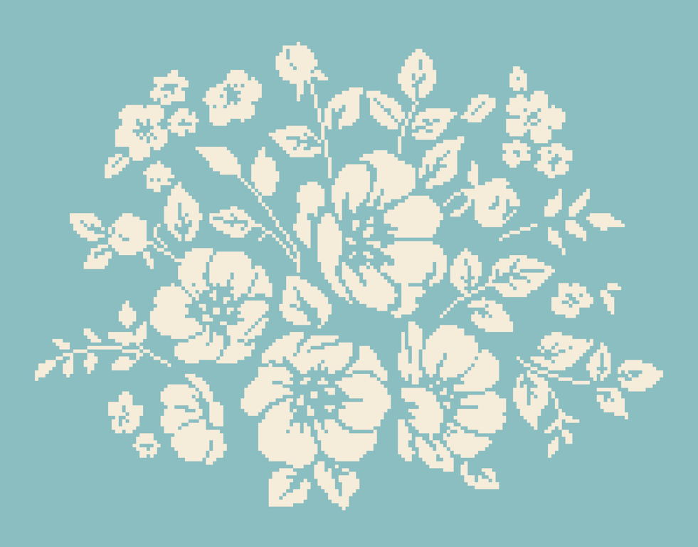 253 - White Roses Wedding Bouquet Cross Stitch Pattern: Floral Design (PDF Chart