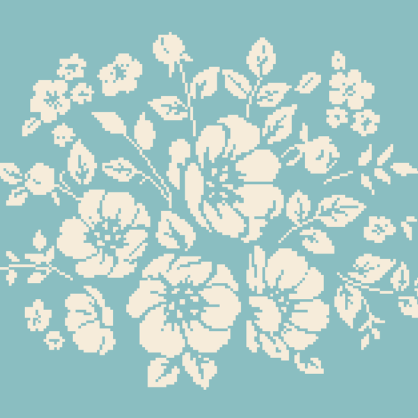 253 - White Roses Wedding Bouquet Cross Stitch Pattern: Floral Design (PDF Chart