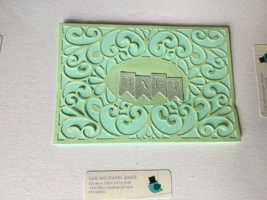  Baby card. New baby card. Baby girl. Baby boy.  Ref 329