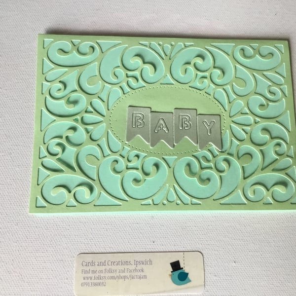  Baby card. New baby card. Baby girl. Baby boy.  Ref 329