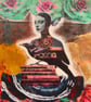 Surreal Abstract Female Portrait With Raven Artwork Eco-Friendly Assemblage Art - Image 3