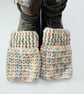 Pastel Rainbow Boot Cuffs, Cosy Crochet Aran Ankle Warmers - Image 3