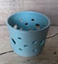 Taller holes seafoam tealight holder