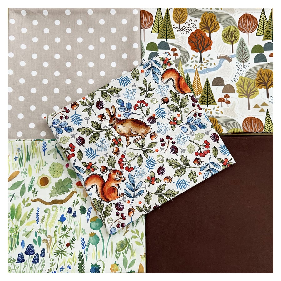 Fat Quarter Bundle - Squirrel & Hare Autumn Fabric Mix