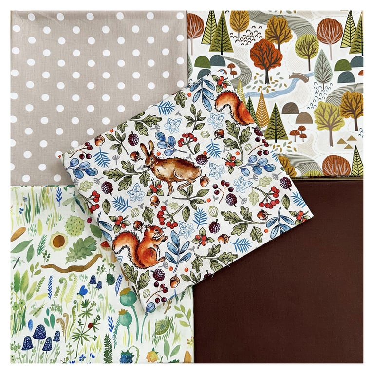 Fat Quarter Bundle - Squirrel & Hare Autumn Fabric Mix