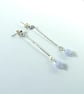 Earrings, Sterling Silver Long Stick and Blue Lace Agate Gemstone Droppers - Image 6