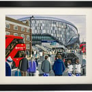 Tottenham London. Football Stadium Art Print 14" x 11" Frame 