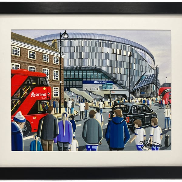 Tottenham London. Football Stadium Art Print 14" x 11" Frame 