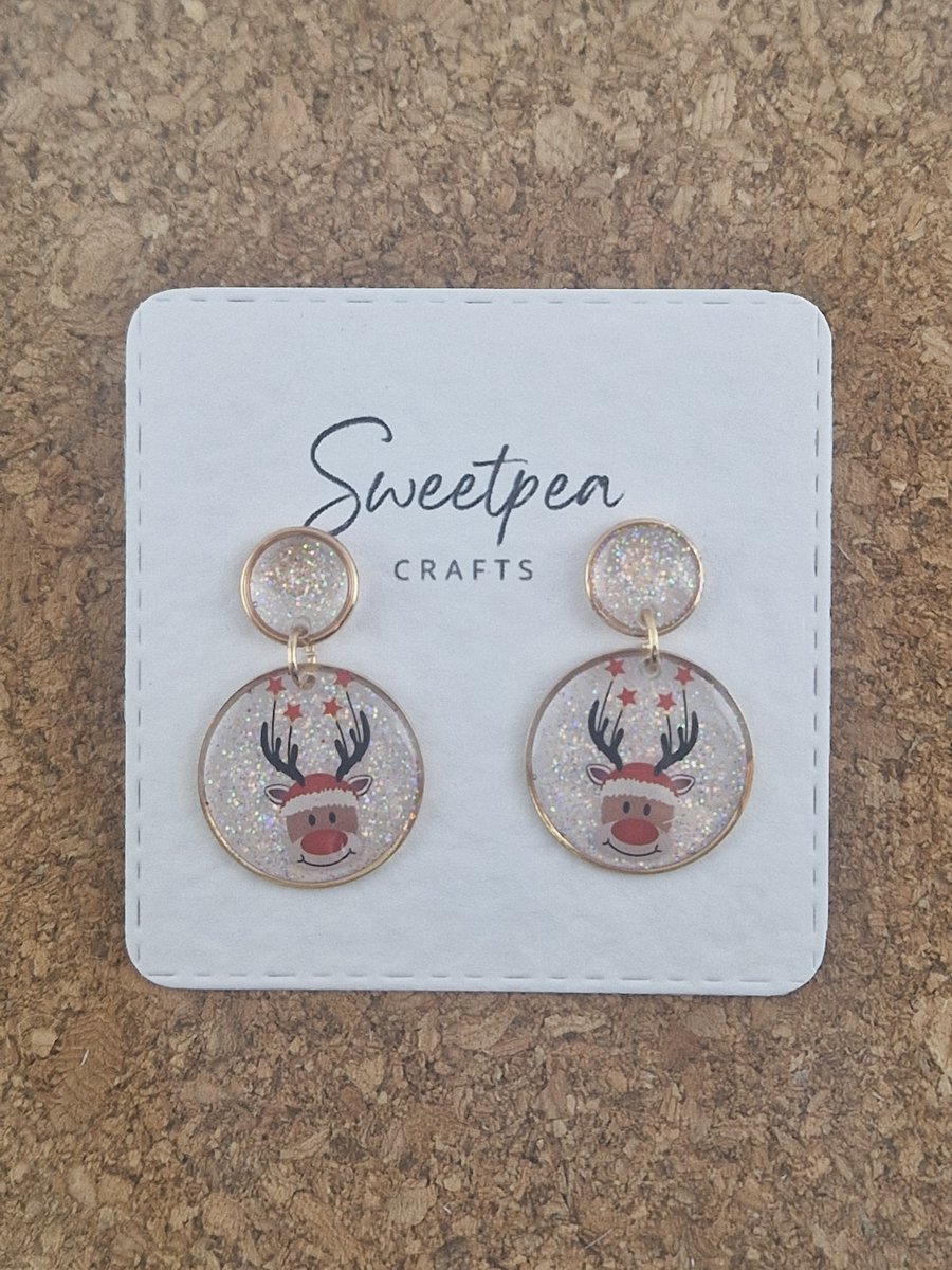 Christmas resin earrings