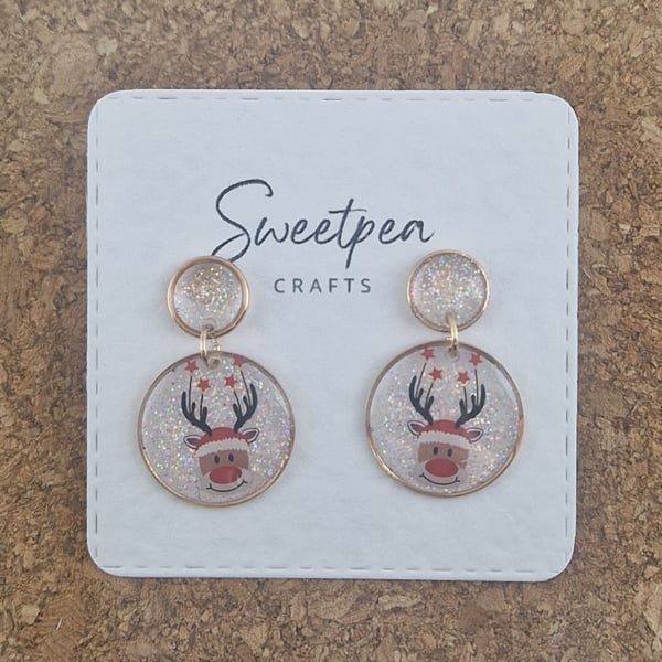 Christmas resin earrings