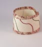 Hand embroidered fabric cuff with simple embroidery - Image 5