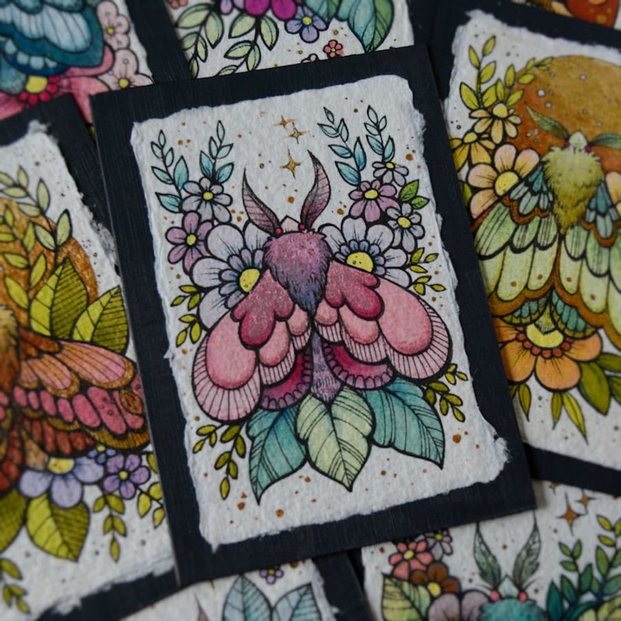 midsummer moth 8 - original aceo illustration