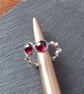 Silver twig double garnet ring - Image 4