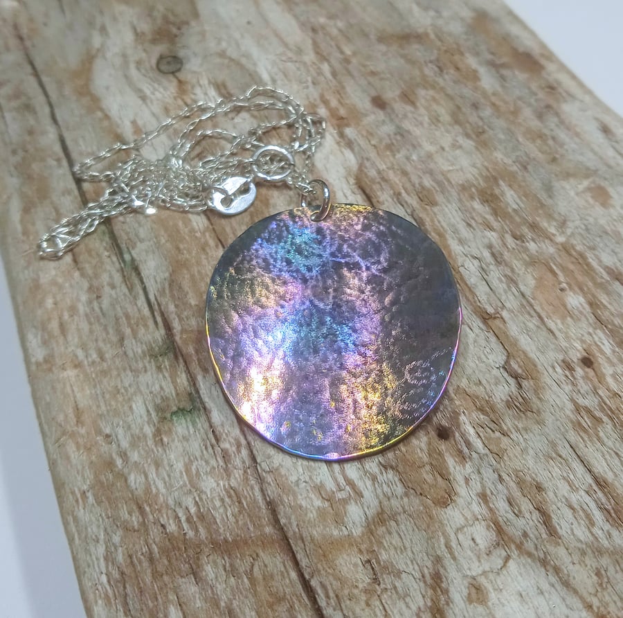 Coloured Titanium Pendant Necklace - UK Free Post