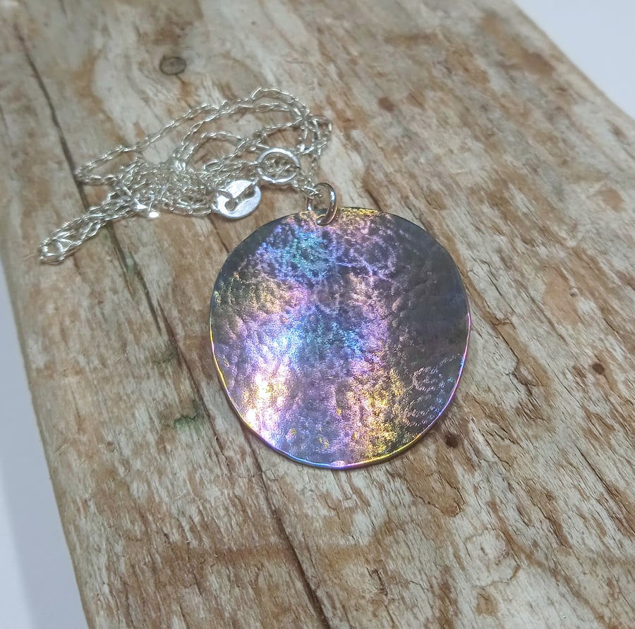 Coloured Titanium Pendant Necklace - UK Free Post