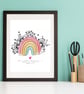 A4 Rainbow ‘Hope Quote’ Print of an Original Illustration - Unframed 