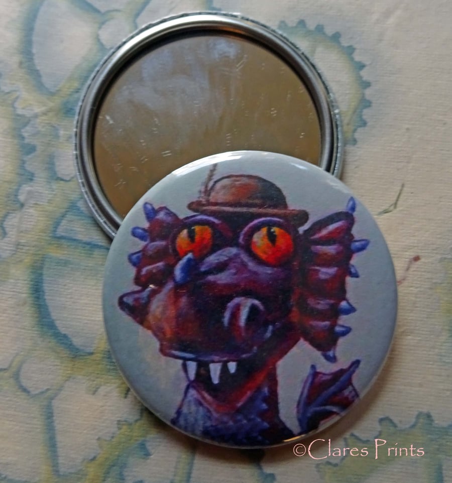 Steampunk Dragon Art 58mm Pocket Mirror Animal 