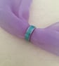 Simple Silver and Aqua Band Ring - Image 4