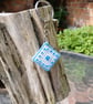 Key Ring, Bag Charm, Embroidered with Beads on Plastic Canvas - Image 1