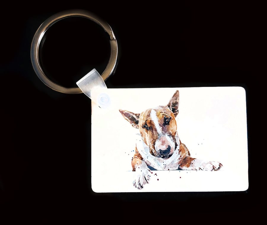 Bull Terrier Keyrings (Assorted) .Bull Terrier Art Keyring,Bull Terrier Dog Keyr