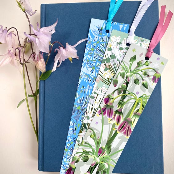 Allium Bookmark Set - Set of Six Hand Finished Illustrated Bookmarks