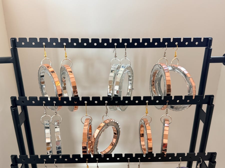 Disco mirrored hoops