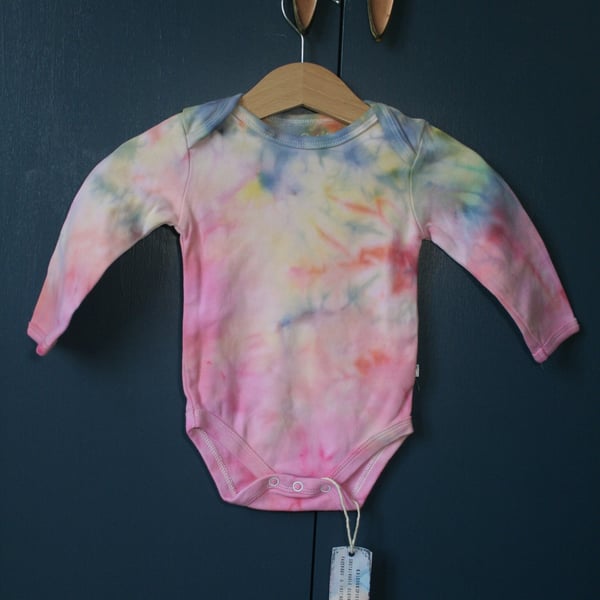 3-6 months Beautifully soft ice-dyed Pastel Long sleeved vest