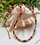 Multicoloured Howlite Necklace Gold Plated - Image 3