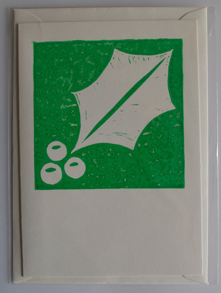 Holly card, green