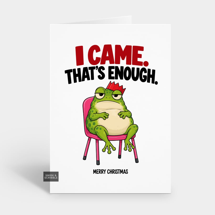 Image of Funny Christmas Card For Him Or Her - Grumpy Frog