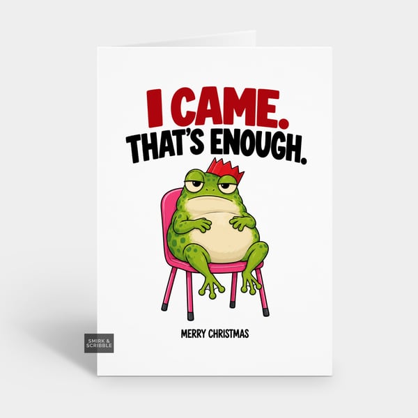 Funny Christmas Card For Him Or Her - Grumpy Frog