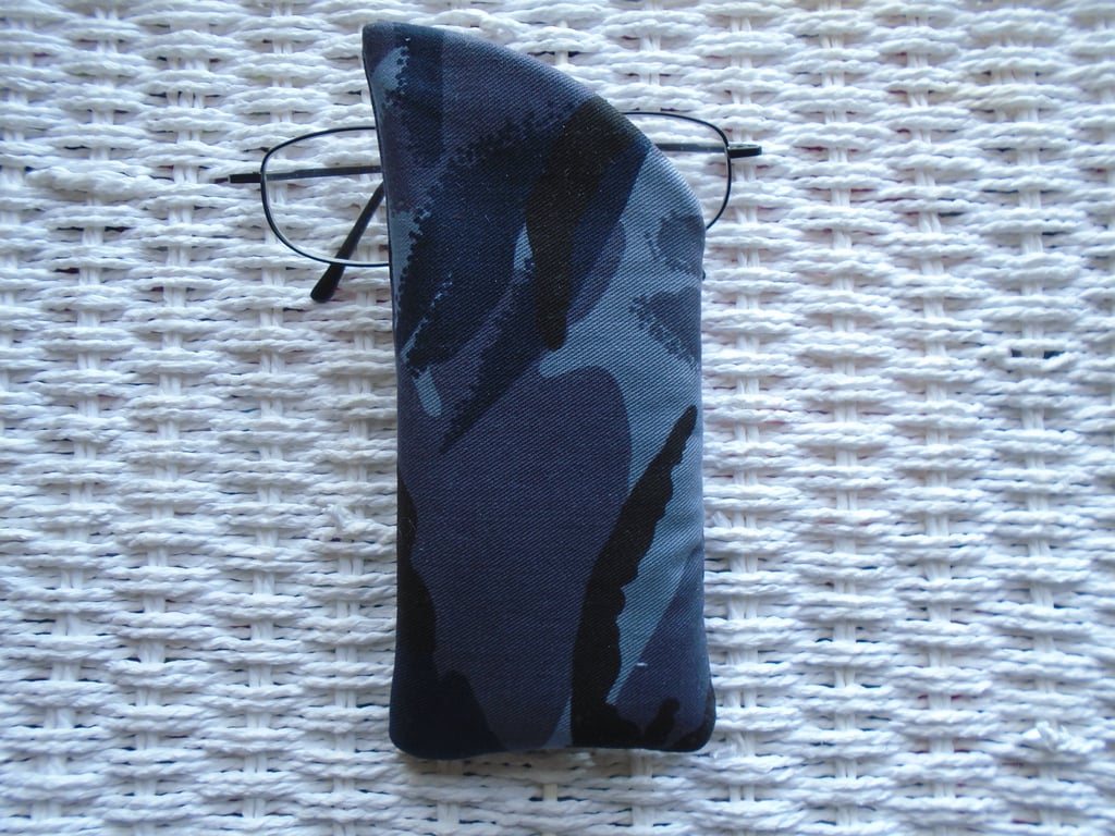 Camo Blue Glasses Case 