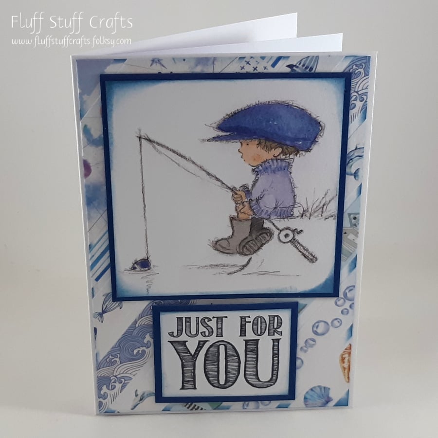 Handmade any occasion card - the fisherman