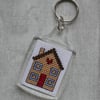 Keyring with Cross Stitch House 