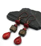 red copper drop earrings