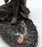 Coral Fused Glass Stud Earrings and Pendant Set - Image 7