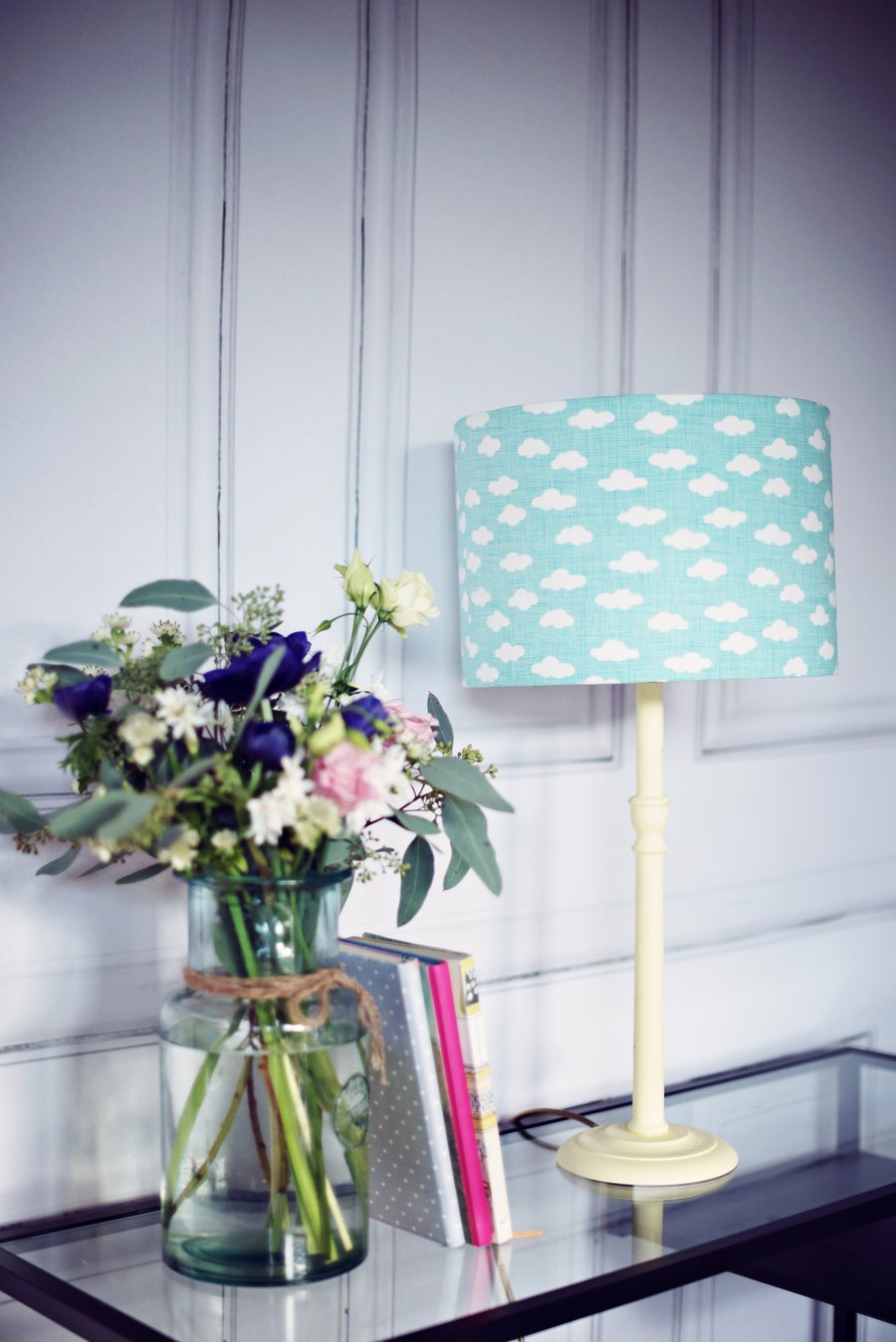 20 cm blue cloud lampshade, cloud decor, cloud lamp shade, boys nursery decor.