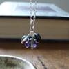 Semi-precious gemstone charm cluster pendant in stormy tones