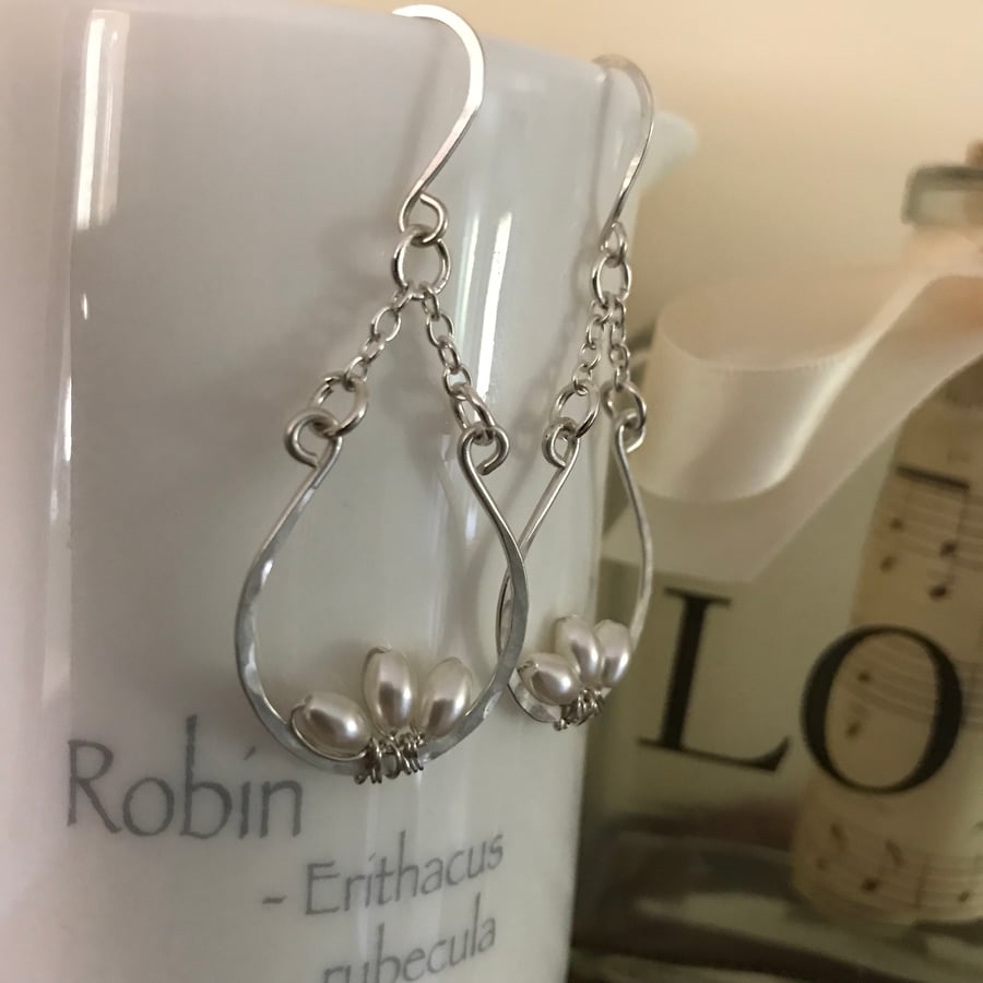 Pearl Earrings, Sterling silver Earrings