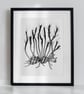 Black & White Ant Art Print Illustration Nature Meets Horror with Cordyceps Fung - Image 1