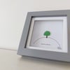 White Framed Mini Sea Glass Art Picture - Nearly Home Tree - Whittington Tump